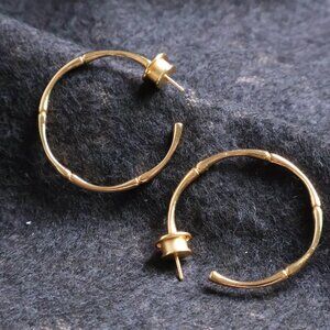 Julie Vos Bamboo Gold Hoop Earrings